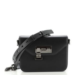 Christian Dior Pushlock Crossbody Bag Leather Black